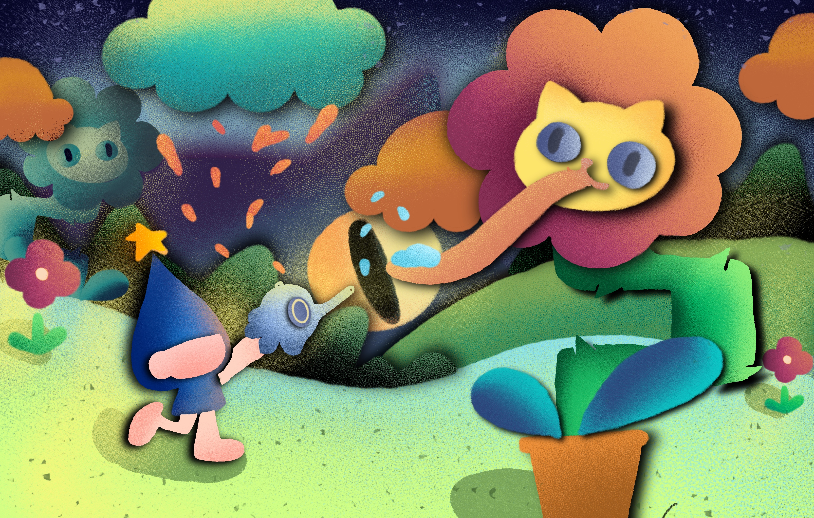 Booklet opening illustration spread