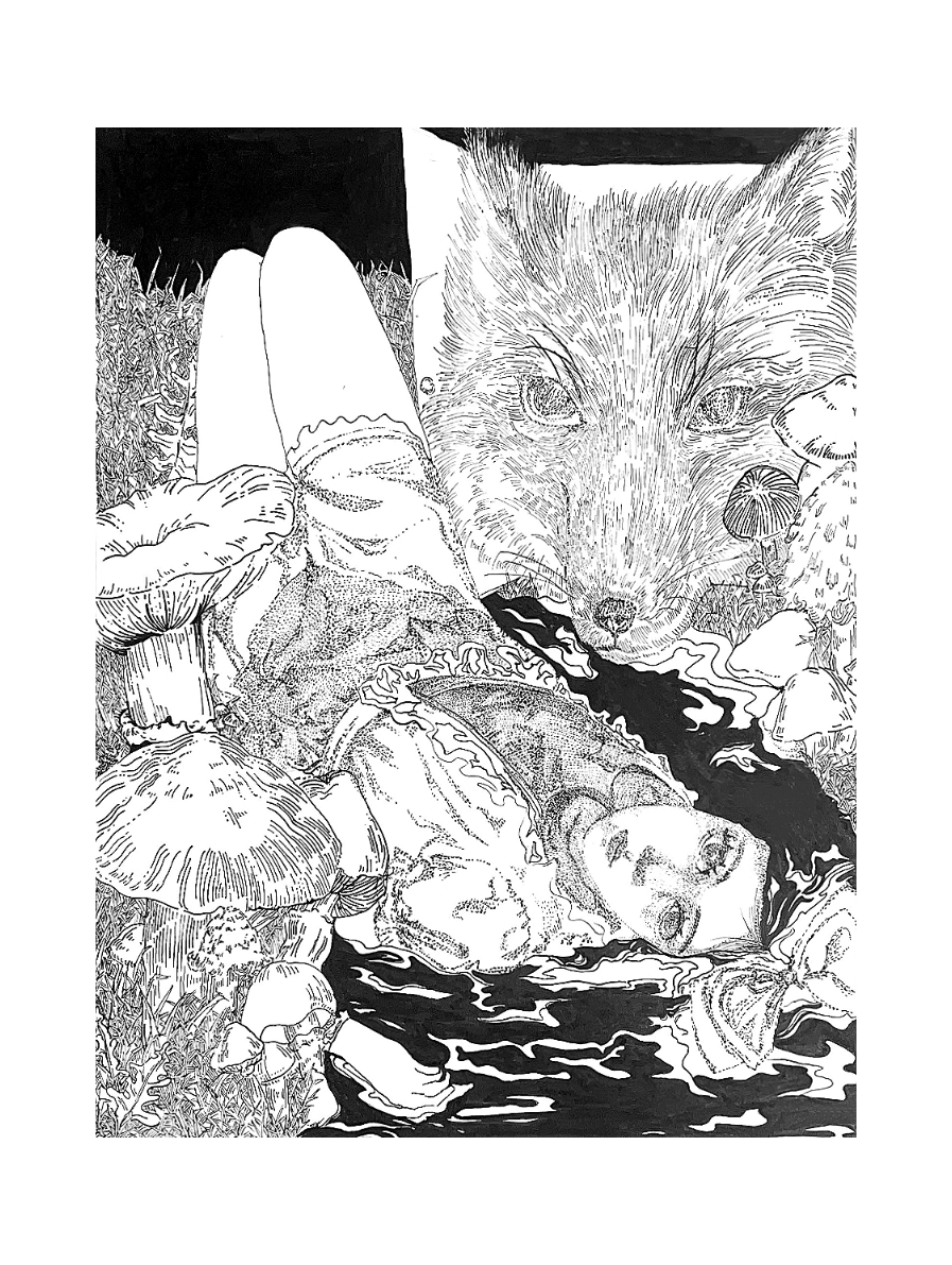 Missing forest pen drawing