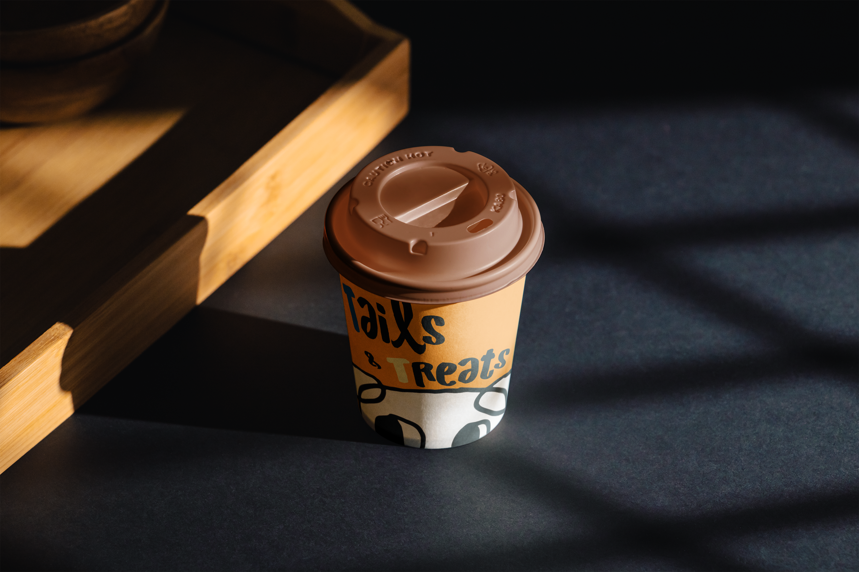 Tails and Treats takeaway cup mockup